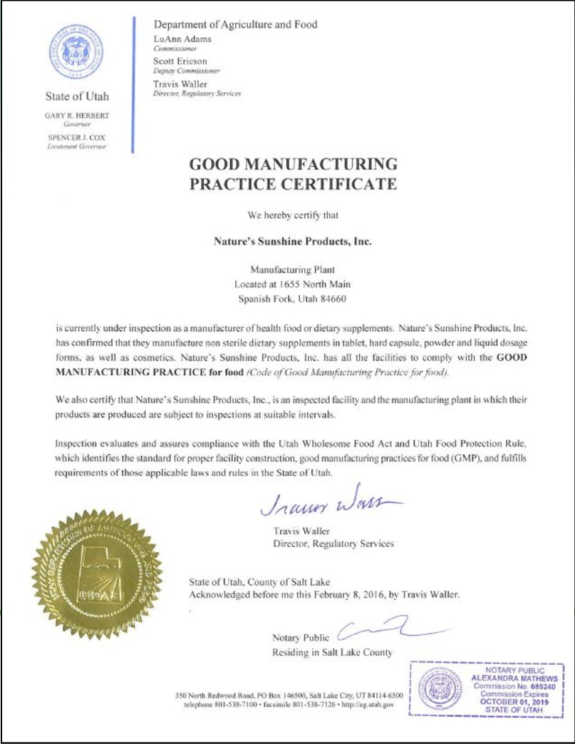 Контроль качества и сертификация бад Nature’s Sunshine Products - 12