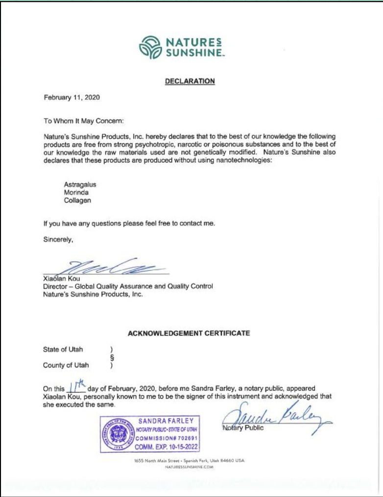 Контроль качества и сертификация бад Nature’s Sunshine Products - 44